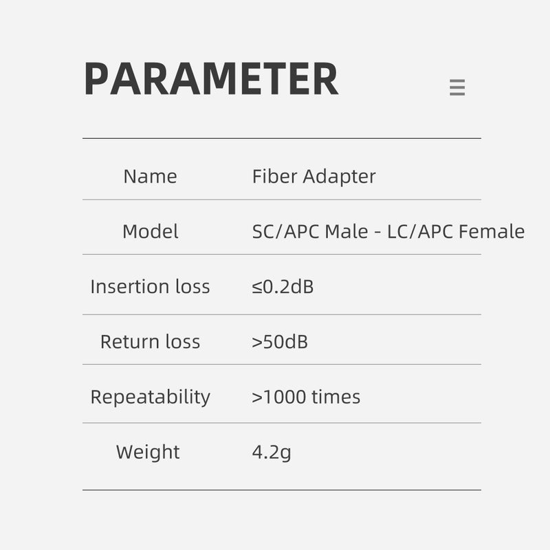 CRUISER Single Mode 9/125um SC/APC Male to LC/APC Female Hybrid Optic Optical Fiber Adapter Simplex Converter LC-SC - Image 3